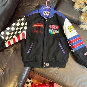 Vintage Jeff Gordon Leather and Wool Bomber Jacker
